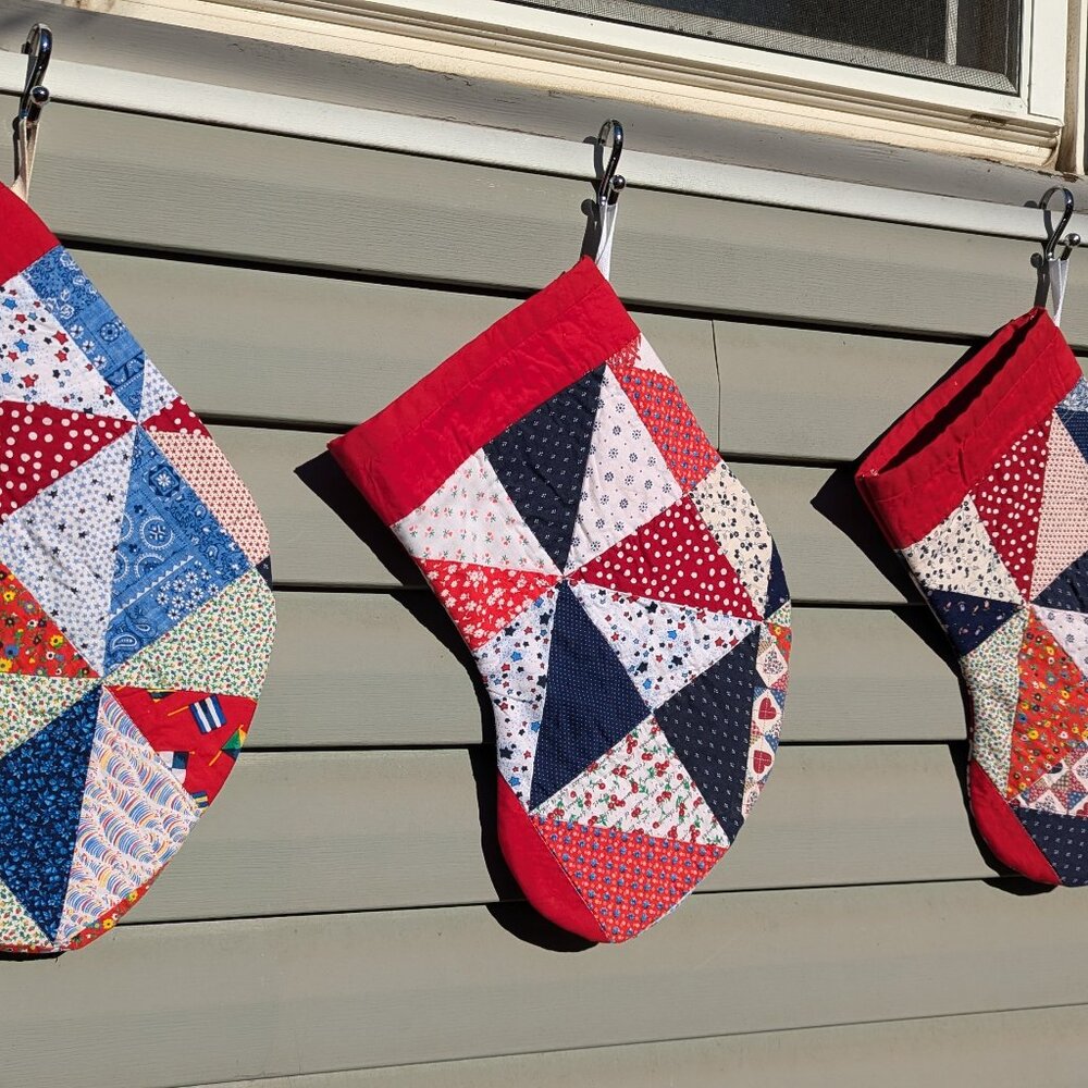 Set of 3 quilt stockings